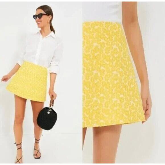 TUCKERNUCK Yellow Jacquard Meg Mini Skirt NWT Size Small - Picture 5 of 10